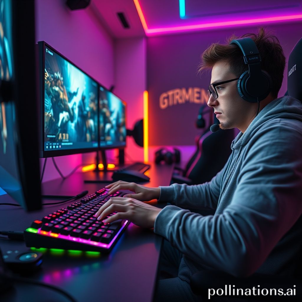 gamer using a mechanical keyboard with customizable RGB lighting during a competitive game