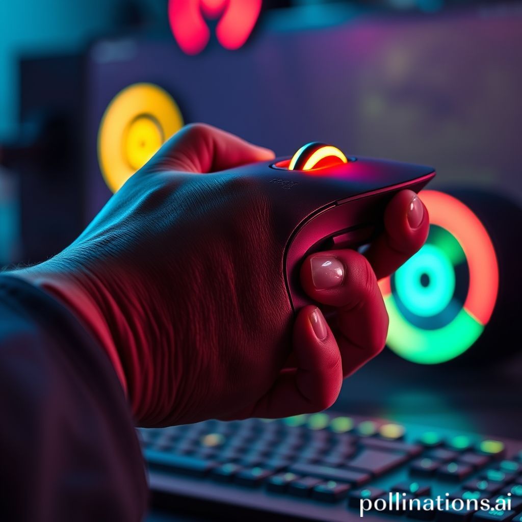 close-up of a gamer's hand on a high-performance gaming mouse
