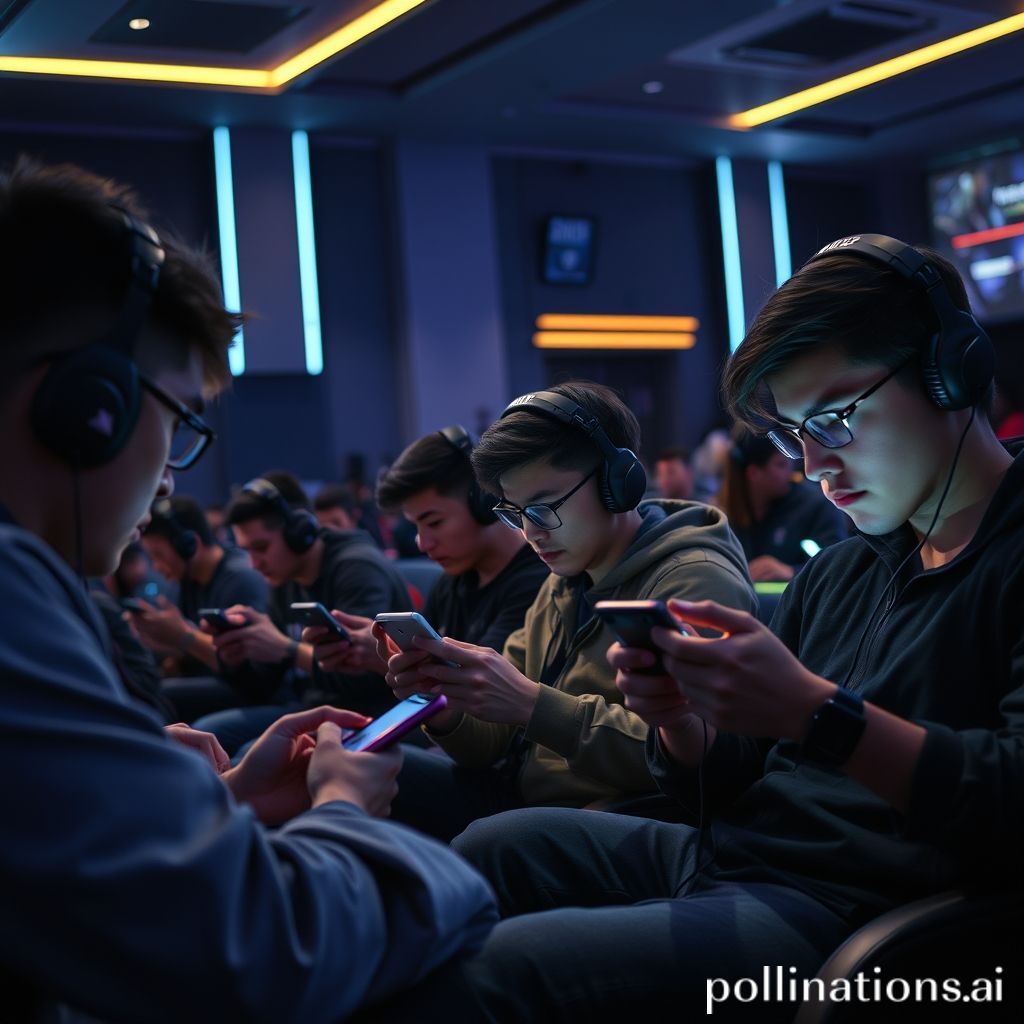 a professional mobile eSports tournament in action with players competing intensely