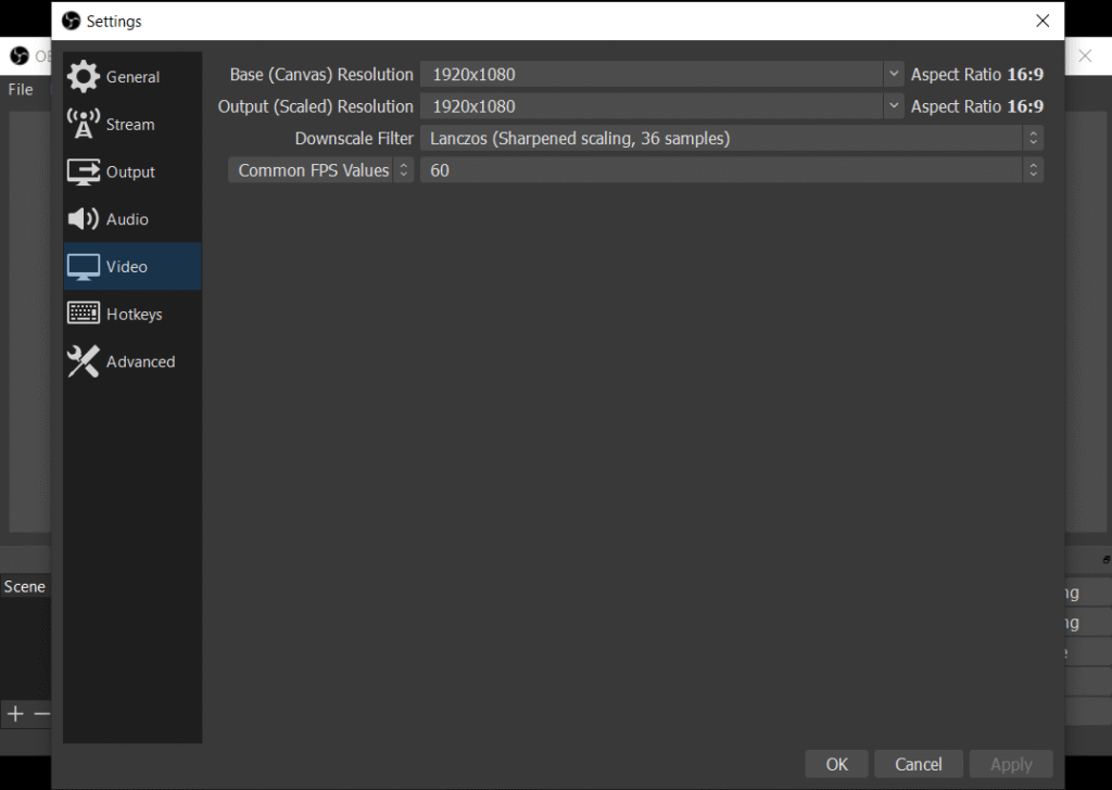 Obs Settings