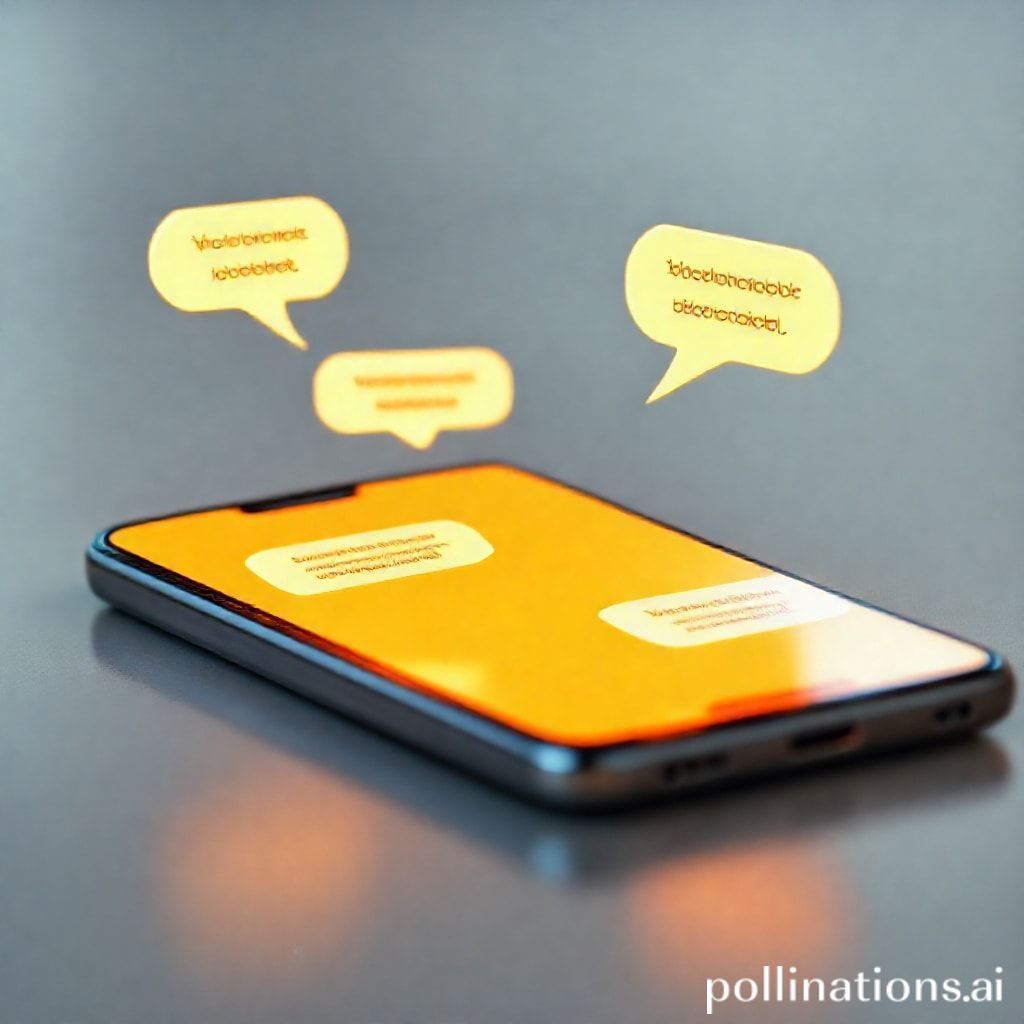 a friendly AI chatbot interface on a smartphone screen, speech bubbles with common customer queries and automated responses, clean minimalist design, subtle glowing effects, user-friendly interface, bright and inviting colors, realistic smartphone, depth of field, digital art style
