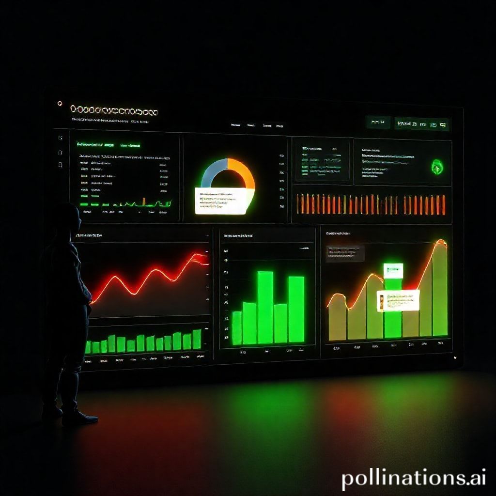 a data dashboard displaying sentiment analysis results, colorful graphs and charts showing positive, negative, and neutral customer emotions, text snippets highlighted by sentiment, a human silhouette observing the data, dark background with glowing UI elements, analytical, high-tech, 3D rendering