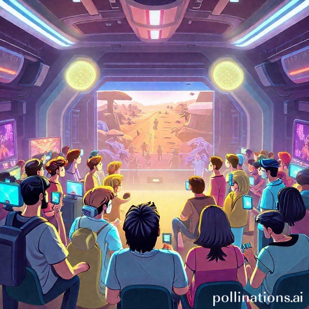 A vibrant online community gathering in a futuristic, stylized digital hub, with diverse player avatars from various survival games interacting, some watching a large holographic screen displaying intense in-game footage, others animatedly chatting and planning strategies, representing the social and creative impact of the genre, neon lights, dynamic composition, e-sports atmosphere.