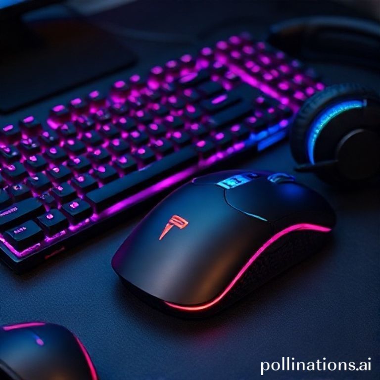 A close-up shot of high-end gaming peripherals: a sleek mechanical keyboard with RGB backlighting, a precision gaming mouse with multiple programmable buttons, and a comfortable over-ear headset with a clear microphone. The items are arranged on a dark, textured desk surface, highlighting their premium feel and design, professional, detailed, vibrant colors, soft focus background, ultra realistic, highly detailed, 8k quality, photorealistic