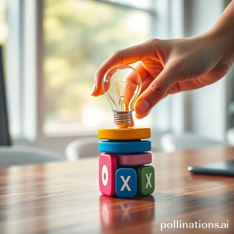 a hand gently placing a glowing, stylized lightbulb onto a stack of vibrant social media app icons (Instagram, TikTok, Facebook, X, LinkedIn) on a polished wooden desk. The background is a softly blurred, modern office setting with natural light, symbolizing innovative ideas and growth in digital marketing, clean, bright, inspiring, 3D render, highly detailed, photorealistic