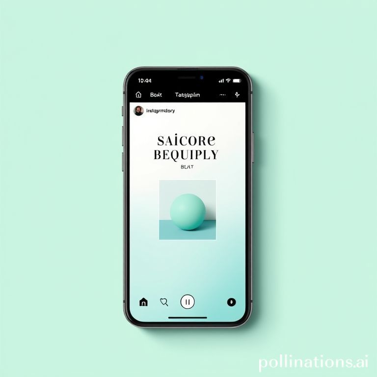 A meticulously designed Instagram Story template displayed on a smartphone, featuring a consistent brand color palette (e.g., pastel blues and greens), elegant typography, and a high-quality product photo, clean and minimalist design, professional, digital rendering, studio lighting, smooth gradients