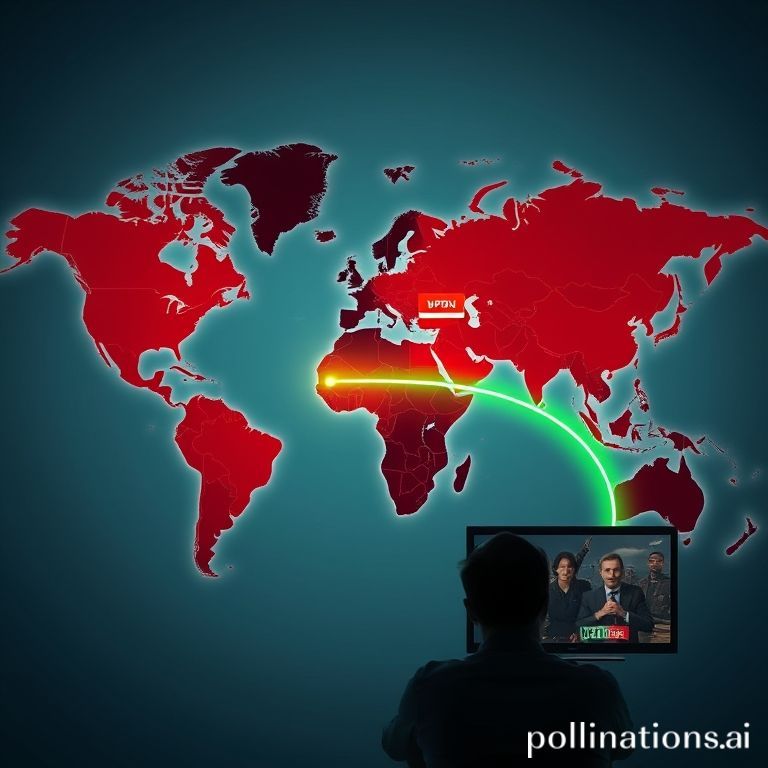 A conceptual image showing a global map with various streaming service logos (Netflix, Hulu, Disney+) scattered across it. Some regions are highlighted red with 'Blocked' icons, while a glowing green line representing a VPN connection bypasses these restrictions, leading to a user happily watching content on a screen, digital interface, abstract, data flow, vibrant colors, conceptual art.