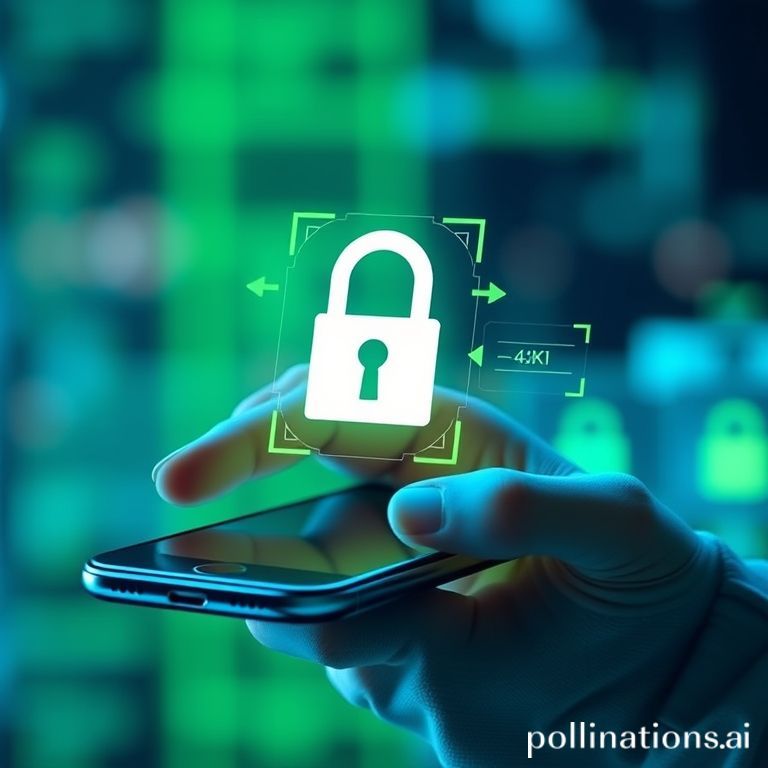 person using a smartphone with a lock icon, representing multi-factor authentication, digital security, data protection, secure login, blue and green color scheme, futuristic, sleek UI, high-tech, ultra realistic, highly detailed, 8k quality, photorealistic