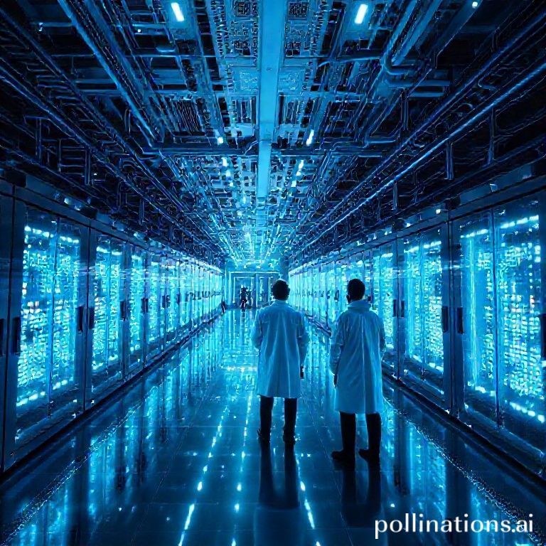 futuristic data center with glowing blue quantum processors, scientists in lab coats observing holographic displays, intricate network of light beams, clean lines, high-tech environment, ultra realistic, highly detailed, 8k quality, photorealistic