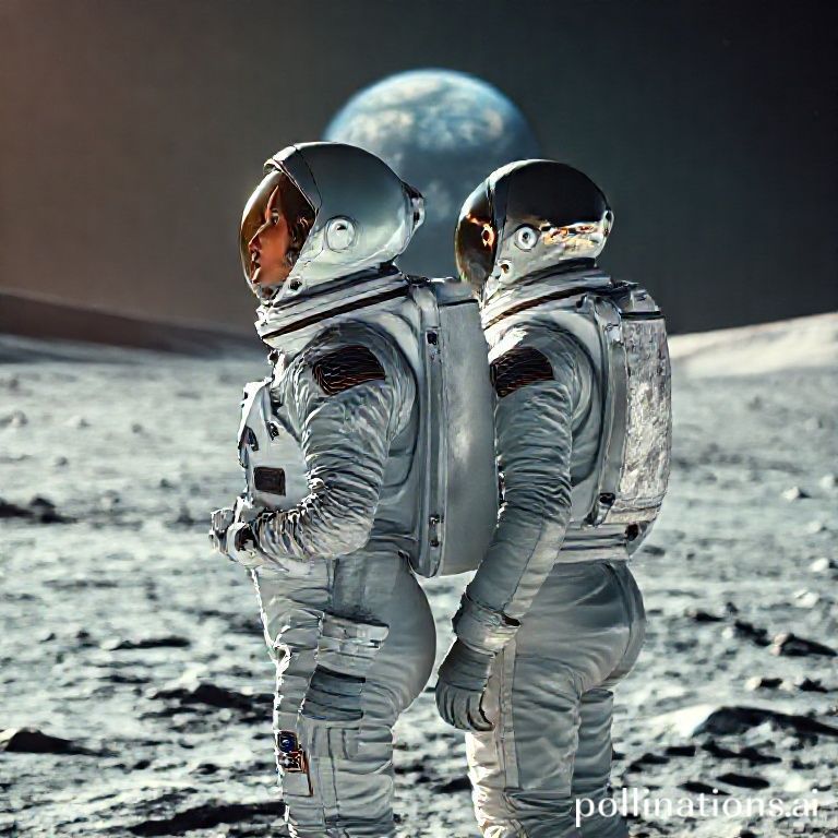 An astronaut, clearly identifiable as a woman, and another astronaut, clearly identifiable as a person of color, standing side-by-side on the lunar surface, looking out at the Earth in the distance. Their advanced spacesuits are detailed, showing reflections of the lunar landscape. The scene is inspirational, with a sense of wonder and achievement, vibrant colors, cinematic lighting, ultra realistic, highly detailed, 8k quality, photorealistic