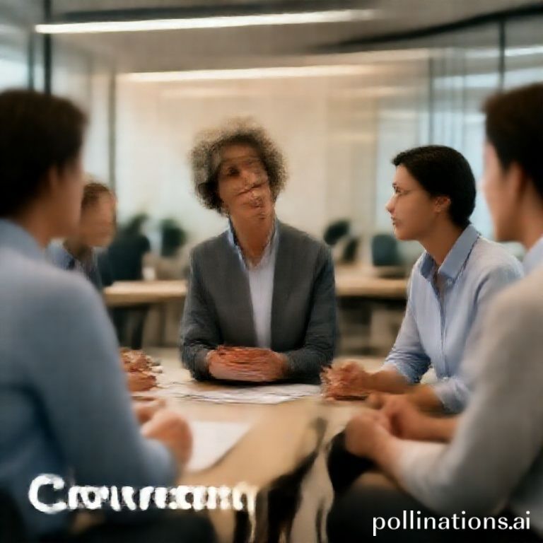 A diverse group of professionals (lawyer, therapist, HR consultant) in a modern, well-lit office setting, engaged in a seriou