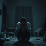 A person sitting alone in a dimly lit room, head in hands, looking overwhelmed and heartbroken. The room is slightly messy, reflecting emotional turmoil. Soft, muted colors, cinematic lighting, ultra realistic, highly detailed, 8k quality, photorealistic