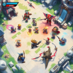 dynamic multiplayer gameplay with players strategizing and engaging in intense battles, vibrant and immersive game world with detailed environments and characters, diverse range of weapons and abilities, epic boss battles and challenges, cooperative teamwork and competitive showdowns, exciting online interactions, engaging and interactive gaming experience