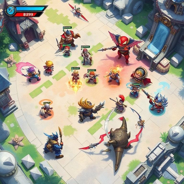 dynamic multiplayer gameplay with players strategizing and engaging in intense battles, vibrant and immersive game world with detailed environments and characters, diverse range of weapons and abilities, epic boss battles and challenges, cooperative teamwork and competitive showdowns, exciting online interactions, engaging and interactive gaming experience