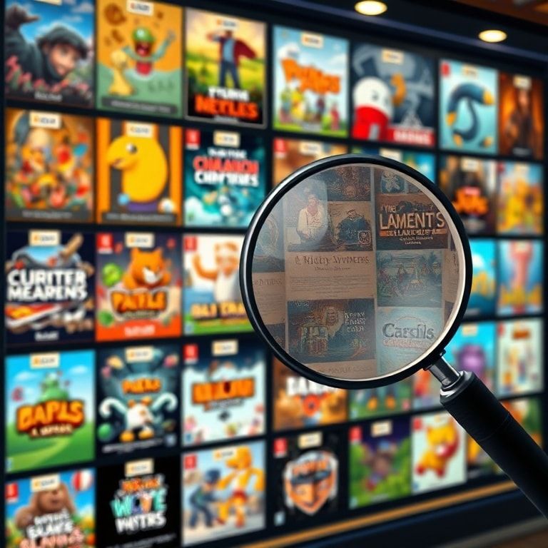 epic - A digital storefront display showing various stylized indie game covers arranged like a mosaic, with small discount ta