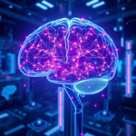futuristic AI model represented as a glowing, intricate neural network within a transparent brain, surrounded by data streams and holographic interfaces, in a high-tech laboratory setting, conveying innovation and advanced computation, deep blue and purple color scheme, ultra realistic, highly detailed, 8k quality