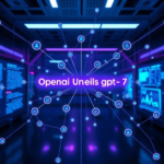 A futuristic AI interface displaying interconnected nodes representing text, image, audio, and video data streams, glowing with soft blue and purple light, illustrating the multimodal capabilities of OpenAI's GPT-7, in a sleek, high-tech research lab setting, ultra realistic, highly detailed, 8k quality, photorealistic, with the focus keyword 'Openai Unveils Gpt7' subtly integrated into a digital display.