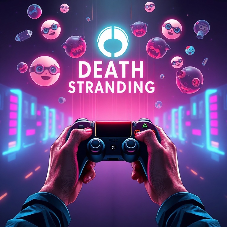 urgent - A vibrant, stylized illustration of a gamer's hands holding a controller, with holographic projections of both the D