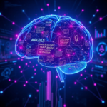 futuristic AI holographic brain glowing with intricate neural pathways and connecting various data types like text, images, and audio, surrounded by a vibrant, data-rich digital interface, symbolizing multimodal AI integration, dark blue and purple tones, highly detailed, cinematic, 8k quality