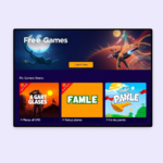 Epic Games Store interface, showing a 'Free Games' section with various game covers like a fantasy RPG, a sci-fi shooter, and an indie puzzle game, all with a prominent 'Claim Now' button, vibrant and inviting digital art style, high contrast, clean UI, modern gaming aesthetic.