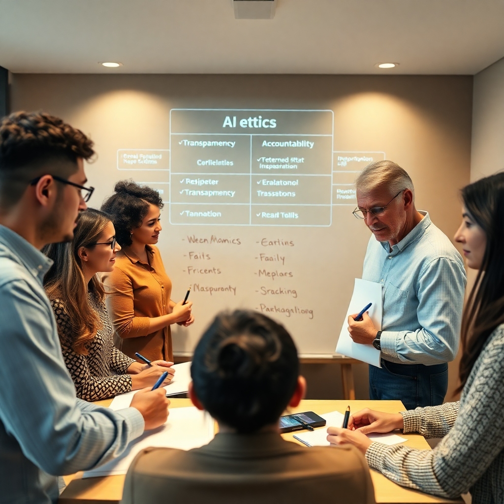 openais - A diverse group of people, representing different ages and backgrounds, engaging in a collaborative workshop focuse