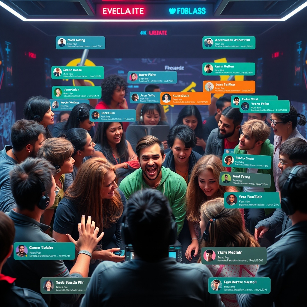 urgent - A diverse group of gamers passionately discussing a controversial game update in a lively online forum, avatars and