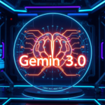 A futuristic, sleek holographic representation of the Gemini Ultra 3.0 logo, with glowing multimodal data streams (text, images, audio waves) converging into a central brain-like node, set against a dark, technologically advanced background, blue and purple neon lights, high-tech, cinematic, ultra realistic, highly detailed, 8k quality