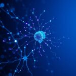 A sleek, abstract representation of a neural network with glowing nodes and interconnected pathways, deep blue and violet color palette, high-tech professional aesthetic, clean minimalist background, cinematic lighting, 8k resolution.