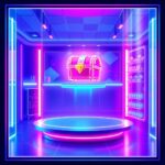 A conceptual illustration of a digital storefront interface featuring a glowing treasure chest icon floating above a sleek gaming platform, vibrant neon blue and purple color palette, high-tech aesthetic, cinematic lighting, ultra-detailed.