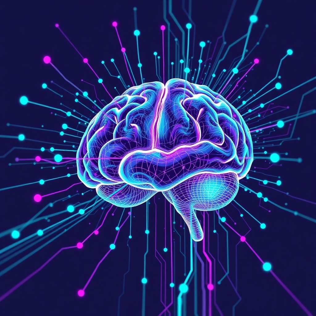 GPT-5: Expected Features and Performance Benchmarks for 2026 9 gpt5 - An artistic representation of a digital brain connecting to a global network of information, vibrant data streams, pur