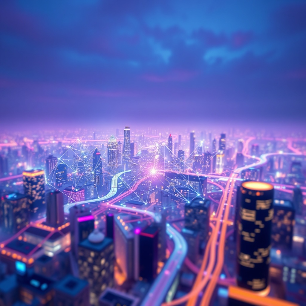 OpenAI's GPT-6 Release: Key Benchmarks and API Features 9 openais - A futuristic abstract concept of a sprawling digital city connected by glowing fiber optic cables, representing glo